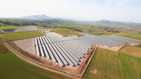 aerial view of utility scale Dimossia solar scada site