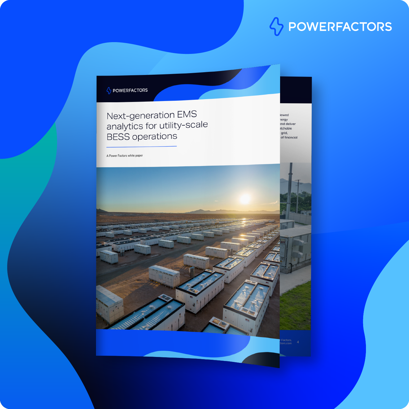 EMS analytics brochure image on blue gradient background