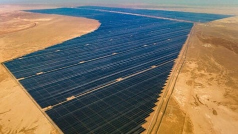 aerial view of al dhafra solar site