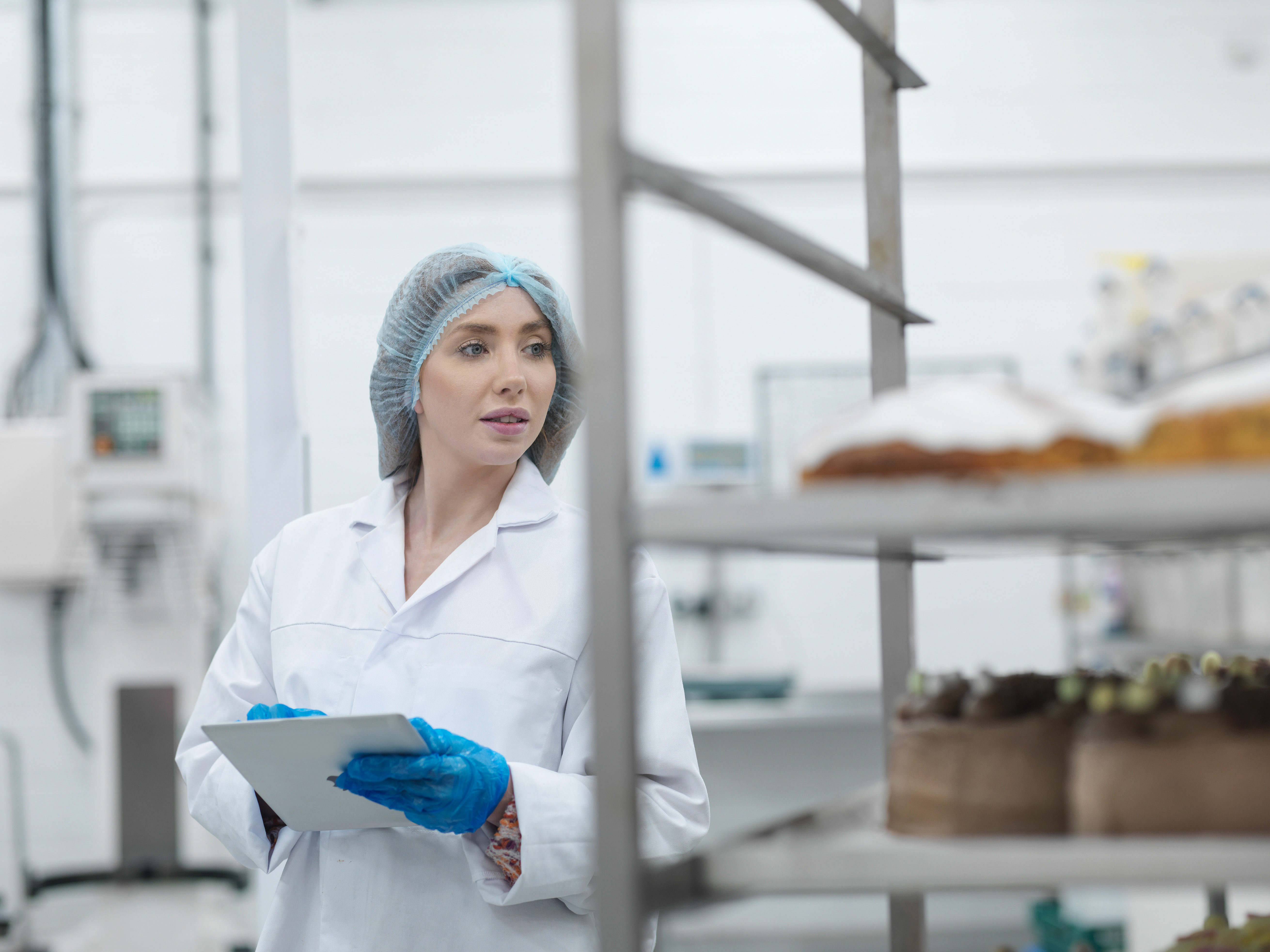 woman working in a food manufacturing plant